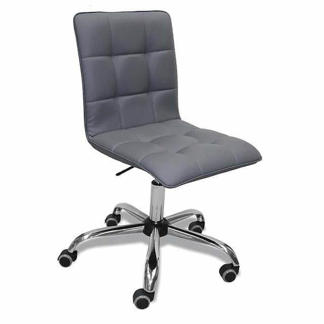 Кресло для персонала Мирэй Мишель хром (серый) пиастра, Velutto экокожа Oregon