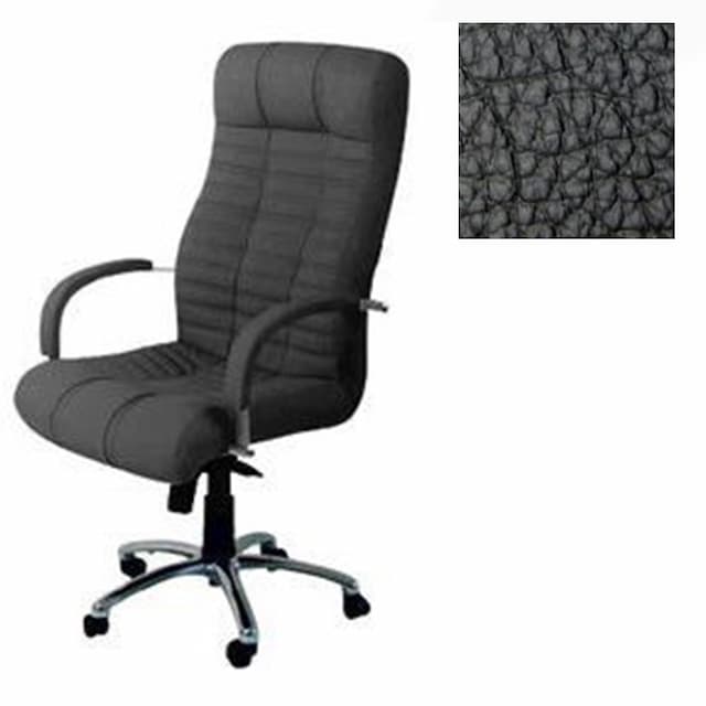 Кресло для руководителя Юнитекс Атлант МХ2 натуральная кожа с компаньоном черная