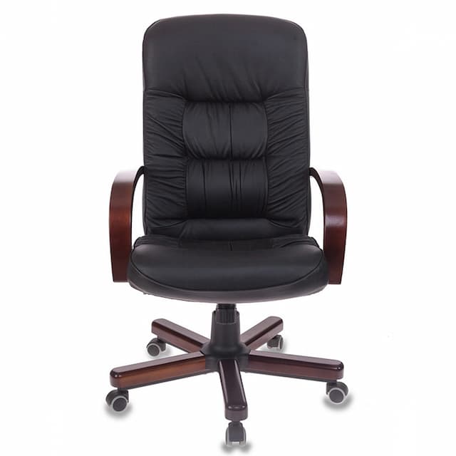 Кресло руководителя Бюрократ T-9908 черный кожа крестов. металл/дерево