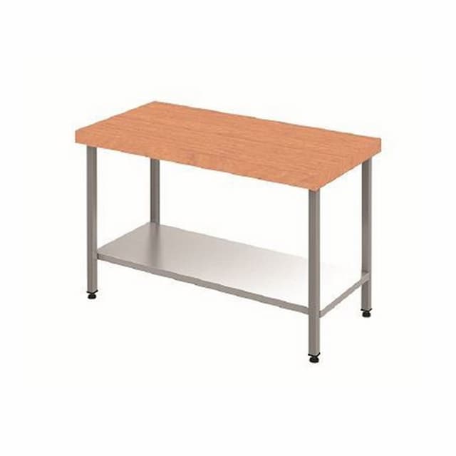 Стол с буковой столешницей и сплошной полкой Cryspi ССБ Ш СП 1000x800