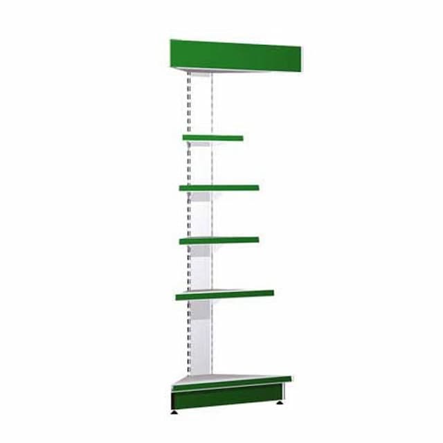 Стеллаж торговый угловой Русь MAGMA СКУН (внешн.) с фризом